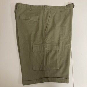 Trust‎ Men Linen Rayon Blend Cargo Shorts 37 Olive Green 12' Inseam (Tag 40)